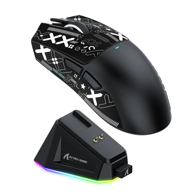 ATTACK SHARK X11 Ratón inalámbrico para juegos con base de carga